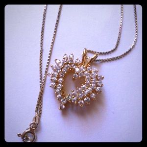 Not for sale - Vintage 1980s CZ puffy heart